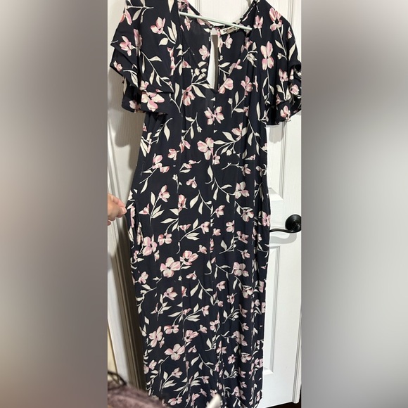 Billabong Fluttering Heart floral Blue Jumpsuit Small - Picture 6 of 9